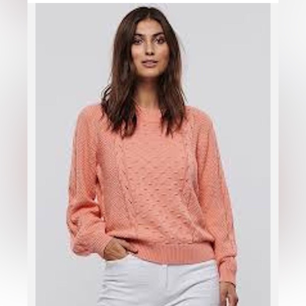 Part Two Copenhagen 100% Organic Cotton Warm Peach Knit Crewneck Sweater XL